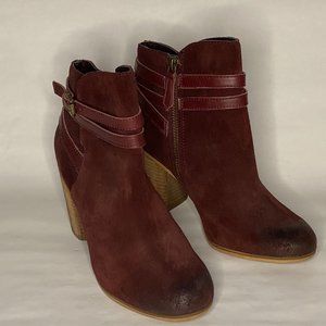 Burgundy booties - size 6.5